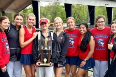 The ladies of Lamar celebrate after receiving the hardware