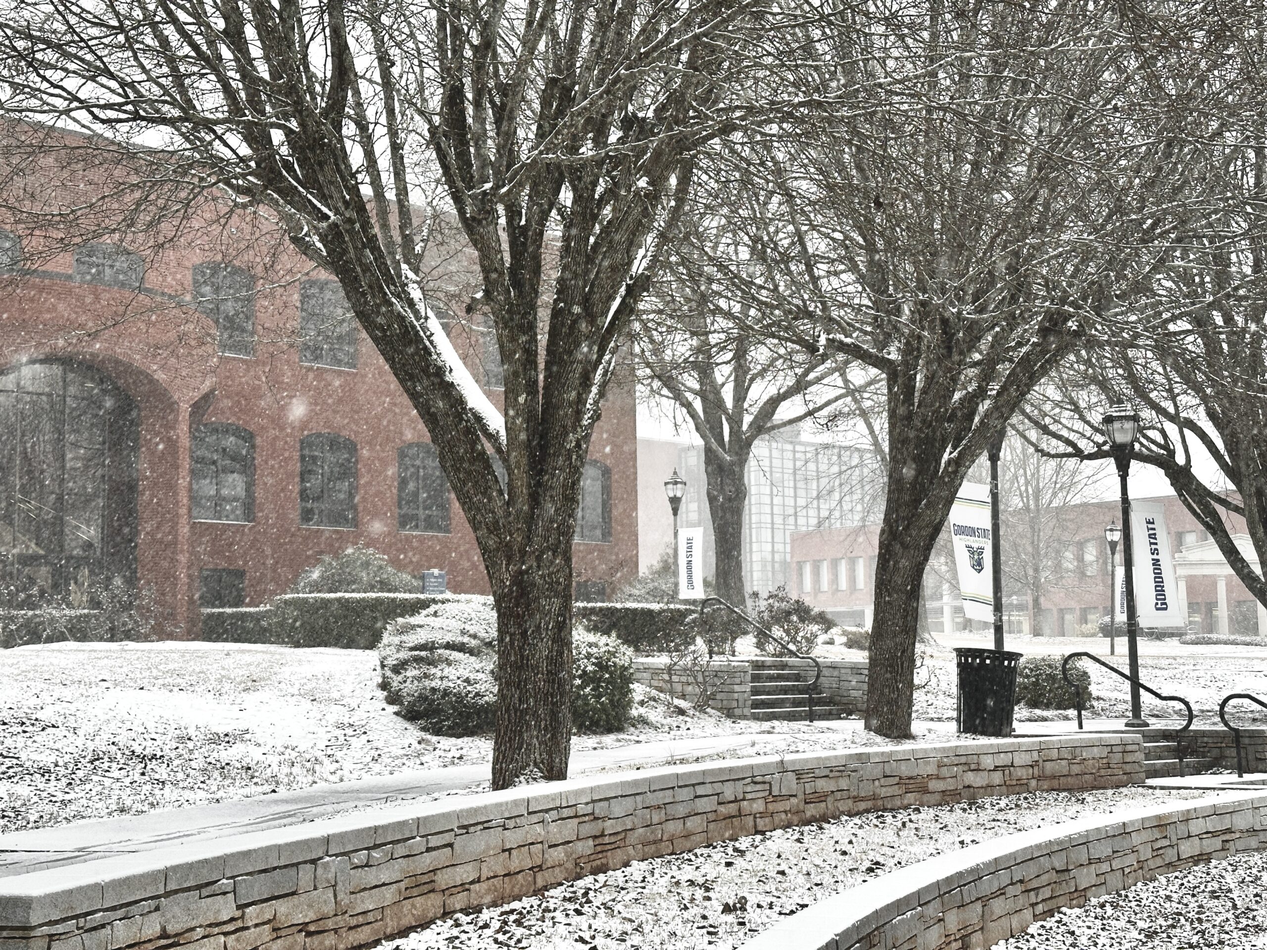 Gordon State will continue remote learning Wednesday as snow coats campus.