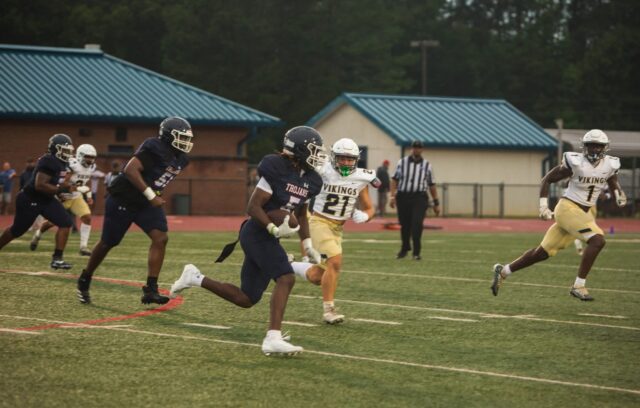 Kaden Carter gets in space on his way to the end zone.