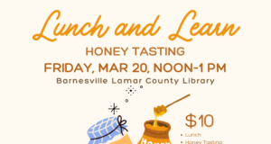 Lunch and Learn Honey Tasting Set for March 20 at Barnesville Library