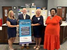 State Superintendent Richard Woods Honors Lamar County High School with Literacy Leader Banner